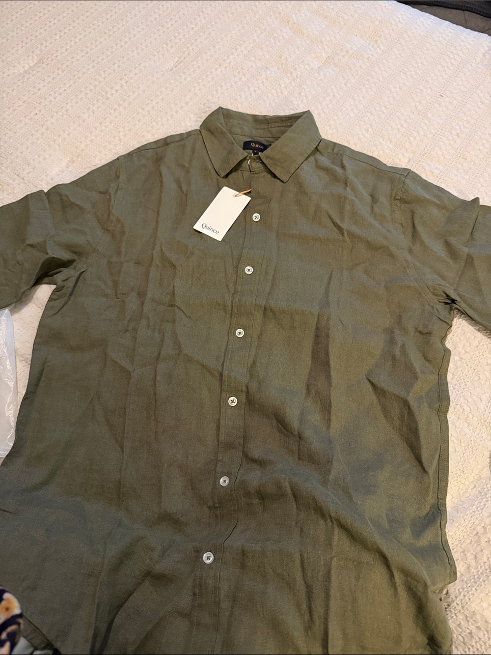 Quince Men's Olive Green Casual Button-Down Shirt